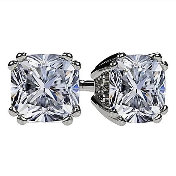 14k 1.5ct Cushion Cut Earrings - Picture 2 of 11